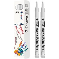 화이트 페인트 마커 펜 - 아크릴 영구 2팩 아트 프로젝트용 0.7mm 엑스트라 파인 팁 드로잉 암벽화 세라믹 유리 나무 플라스틱 금속 캔버스 DIY 공예품, Black&White