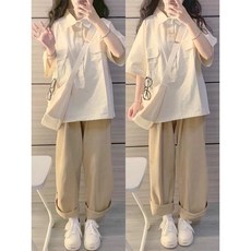 【7976人收藏】運動套裝女夏季學生韓版寬鬆顯瘦時尚網紅polo短袖長褲休閒兩件套