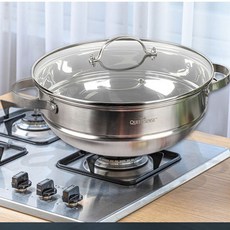 세신퀸센스 멀티 인덕션 찜기 스텐 전골 파티웍 냄비 32cm