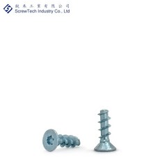 【銳禾】工廠直營 M2.5x8 梅花孔 鍍鋅 沉頭/皿頭 三角鐵板單牙 螺絲 FTST025080-CL1Z, 1個