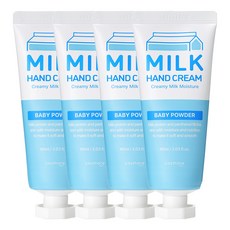 크리미 밀크 핸드크림 베이비파우더향, 4개, 60ml