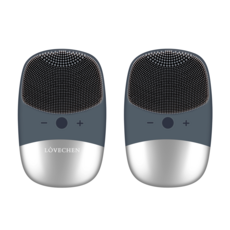 LOVECHEN艾晨美 3in1超聲波煥顏洗臉機 兩入組, 靜謐灰+靜謐灰
