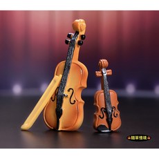 隨草憶境（14款樹脂）仿真樂器 鋼琴 薩克斯風 中國風 古箏 琵琶 二胡 大提琴 小提琴 吉他 鼓 微景觀 擺件, 1個, 6號（二胡）