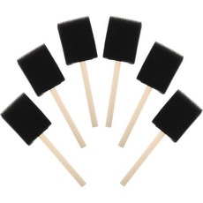 창의적인 활동을 위한 DIY 낙서 제작을 위한 인체공학적 나무 손잡이 소프트 아트 스펀지가 포함된 6Pcs 블랙 스펀지 페인트 브러시, 창의적인 활동을 위한 DIY 낙서 제작을 위한 인체공학