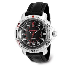 VOSTOK | Komandirskie 밀리터리 커맨더 기계식 40mm 손목 시계 | 모델 172 | WR 200m | 블랙 다이얼 기계식 시계 | 야광 도트 811172 가