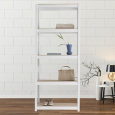 홈던트하우스 조립식 철제 선반5단 800 x 300 x 2100, 화이트