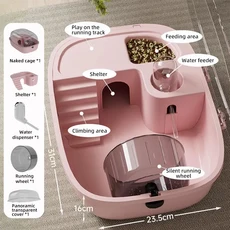 새로운 햄스터 투명 럭셔리 미니 빌라 소형 쥐 케이지, 03 Pink