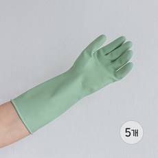 백화상점 천연 라텍스 고무장갑 5개입, 파스텔그린, 중(M)