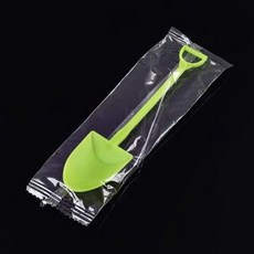 일회용 삽수저 케이크 스푼 푸딩 수저 삽모양 숟가락, 1개, 그린 독립 팩 100개