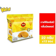 VOIZ 와플 크리스프 버터맛 22g x 12개 / 태국 수입과자 바삭한 와플 과자 간식 대용량 5봉지, 5개, 264g