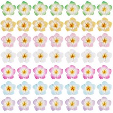 Elecrelive 60Pcs Flatback Flower Resin Cabochons Glitter Powder Camellia Beads Charms Embellishmen, 7 Colors
