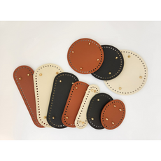 해피니터 코바늘 인조가죽 가방바닥 타원형, 1개, 18x8블랙