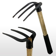 밭농기구 (세발괭이) 원예 쇠스랑 나무자루 텃밭 3발bel8+7ikk