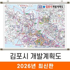 [지도코리아] 2025 김포시 개발계획도 150*111cm 족자 중형 - 김포 개발계획도 지도 전도 최신판, 1) 김포시 개발계획도 (중형) - 코팅 족자