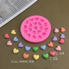 미니 라운드/하트/꽃/별 모양 실리콘 케이크 수지 테두리 금형 몰드 장식 도구 초콜릿 퐁당 점토 DIY GUMPASTE, 7