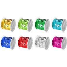 8 컬러 40Yd 플랫 페일렛 스트링 스풀 롤 재봉 리본 프린지 DIY 프로젝트용, uxcell 8 컬러 40Yd 플랫 스팽글 페일렛 스트