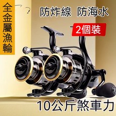 2入釣魚捲線器 捲線器 紡車輪 全金屬漁輪 防炸綫 防海水魚綫輪 海竿輪 路亞魚輪 磯釣捲線器 路亞捲線器 專用遠投輪, 1個, 通用型 機芯金屬1000型 2個,左右手能互換-