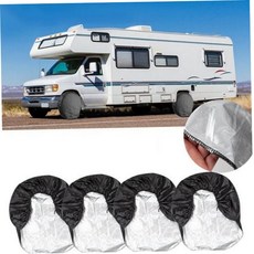 자동차 타이어 커버 4PCS 캠핑카 타이어 커버 방수 스페어 화물차 보관 오토바이 이동식 주택 바퀴 주차 79000EA 1EA, L 4PCS