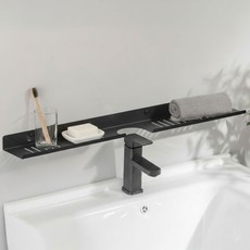 마벨인홈 무타공 세면대 수전 물빠짐 주방 욕실선반 굴곡U자형, 다크그레이, 1개