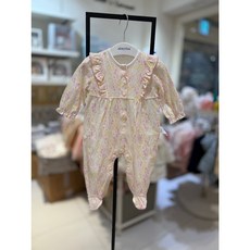 [압소바] 봄 40% /간절기에 입기 좋은 얇은 두께감의 우주복 /잔잔한 플라워 패턴이 사랑스러운 제품 /75사이즈부터 발 뚫린 디자인*시도우주복*