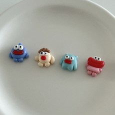 해피니스데이 귀여운 몬스터 외계인 친구들 마그넷 냉장고 네오디움 자석 (4p), E타입