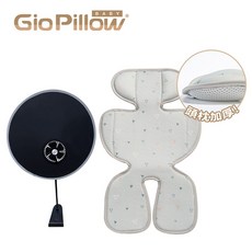 GIO Pillow 推車座墊豪華款二合一遮陽行動風扇2件組 透氣涼墊 夾式USB風扇, 1個, A褲型(豪華款)-宇治山丘+二合一風扇