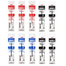 더주니 유니 제트스트림 다색 볼펜 리필심 0.5mm 2색 3색 4색 멀티펜 리필, 1개, 0.5mm 10개 세트 (흑4+청3+적3)