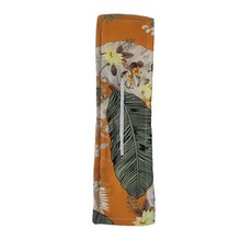 경량 프렌치 빈티지 헤어밴드 한국 프린트 헤어밴드 레이지 헤어플레이트 헤어밴드 - 큰 초록 잎과 오렌지