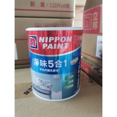 立邦 NIPPON PAINT 淨味5合1平光內牆乳膠漆 1公升 玫瑰白 防霉耐擦洗 覆蓋細裂紋, 1個, 1公升,玫瑰白