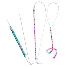 곡선형 비즈바늘 5개 사이즈별 비딩바늘 비즈 공예바늘, 1개
