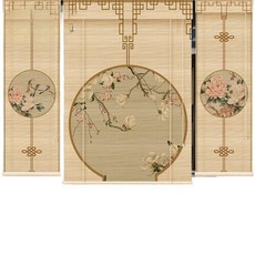 산수화 대나무 롤스크린 중식당 커튼