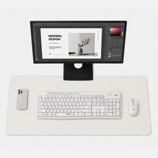 퍼스툴 데스크 매트 가죽 마우스 데스크매트 책상 패드 테이블 논슬립 와이드 대형 장패드 80 x 40cm, 아이보리 80x40cm