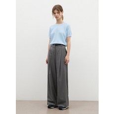 [백화점 정품] 시스티나 원턱 와이드 울 혼방 팬츠AWWSLP11110, 차콜