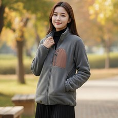 스토리원 WM-FWOT039 여성 플리스 투톤 집업 자켓