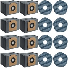 Eufy X10 Pro 옴니 액세서리 키트와 호환되는 Blueaks 28 팩 메인 브러시 6 헤파 필터 2개 사이드 모프 진공 백 교체 부품 반기 키트, 16Pcs Bags Mops