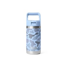 YETI Rambler 주니어 355ml12온스 아동용 물병 빨대 캡 포함 블루 카모 180917, 블루 케머