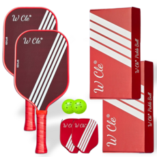 더블유클 케블라 피클볼 패들 프로 선수용 라켓, 2세트, 레드 케블라, WCLE