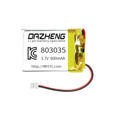 리튬폴리머 배터리 충전지 803035 3.7V 800mAh, 1개, 1개입