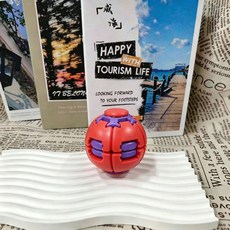 햄버거 볼 타입 회전 피젯 토이 손가락 누르기 데스크 장난감, 1개, 레드