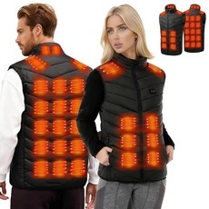 YZHFFHLF 남성 및 여성용 온열 조끼 28개 난방 구역 전기 재킷 겨울 야외 스키용 블랙. M