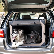 DODOPET 狗狗車載籠，寵物外出籠，貓狗皆適用，可折疊, 灰色-八折籠,S碼, 1個