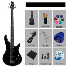 베이스 기타 초보자 앰프 패키지 연습용 재즈 연주용, 1개, pjb 블랙, 기본 모델명/품번