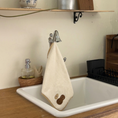 무형광 무염색 유아 어린이집 고리수건 100% 국내제작 피치콩, 1개, 땅콩