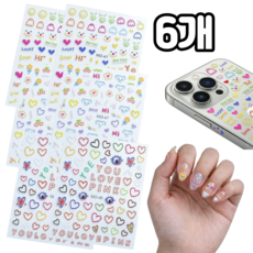 담다 3개입 곰돌이 하트 꽃모양 3D 미니 데코 엠보 스티커, 2세트, 혼합(KD618)3P