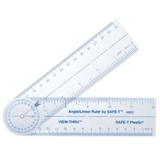 러닝리소스 EDS 43054 각도기 겸용 투명접자 SAFE-T ANGLE/LINEAR RULER, 1개, 투명