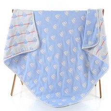 유아 목욕 수건 순수한 면 신생아 아기 덮개 담요 어린이 목욕 어린이 흡수 6 층 거즈 아기 목욕 수건, 토끼 란, 1개