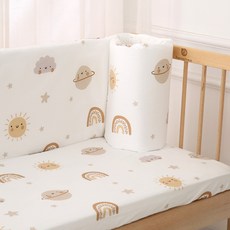 benetree 嬰兒牀邊圍, 1個, 彩虹雲朵純棉款【高度28cm】,50cm