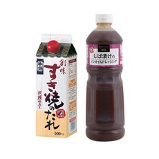 스키야키 소스 500ml + 시바즈케 드레싱 1L 세트 - 스끼야끼 폰즈 드레싱 소고기 불고기 전골 소스, 1개