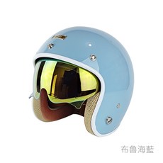 華泰 K806SY/806Y 漾蜜墨鏡騎士帽 內墨鏡 3/4罩, 布魯海藍,K806SY(S號)