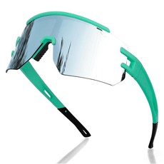 AVV 편광 UV400 사이클링 야구 선글라스 - 야외 스포츠용 방풍 김 서림 방지 경량 프레임 남성 여성 청소년 그린 & 실버 렌즈 163105